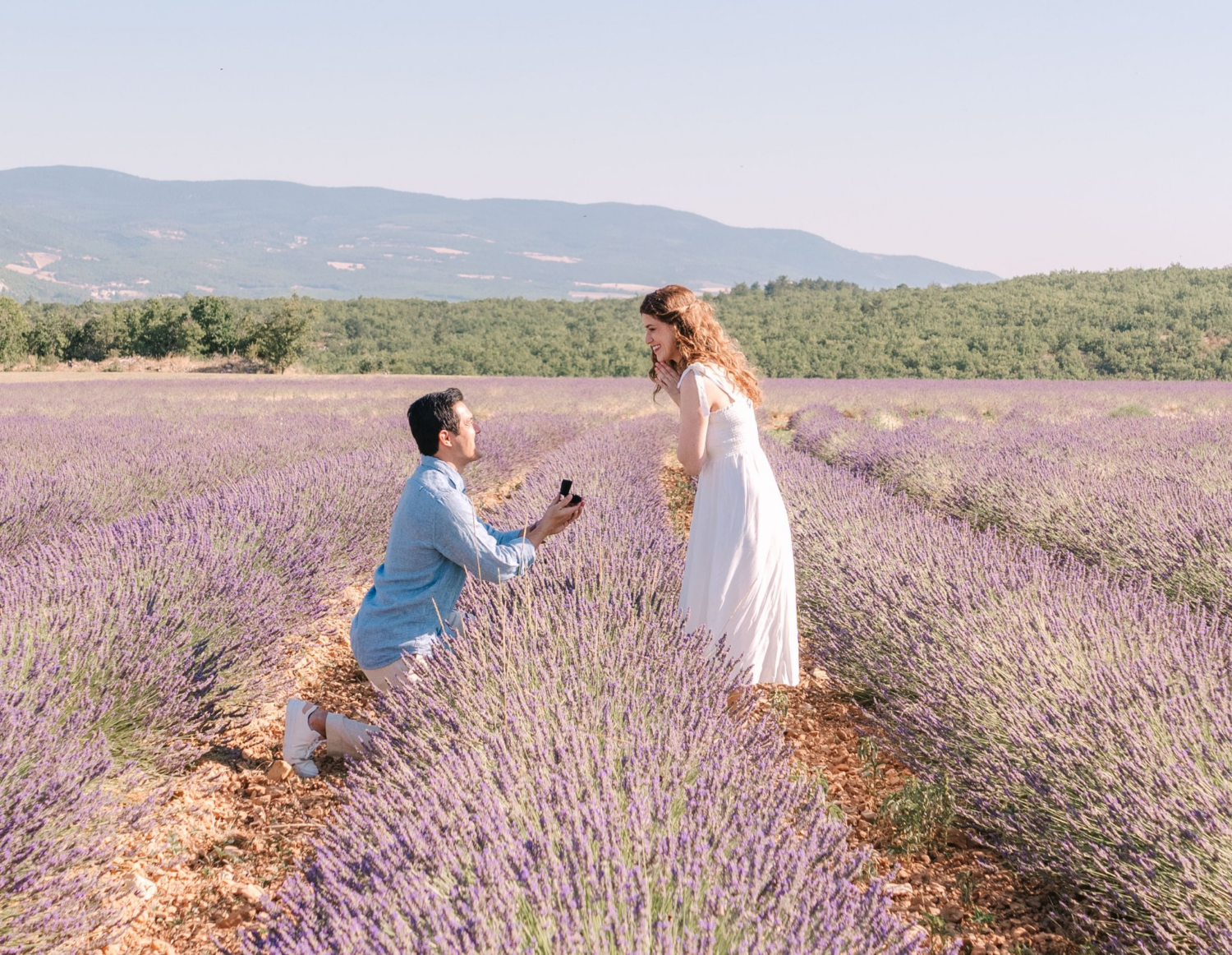 Surprise proposal in the lavender fields of Provence with Karina Leigh photography