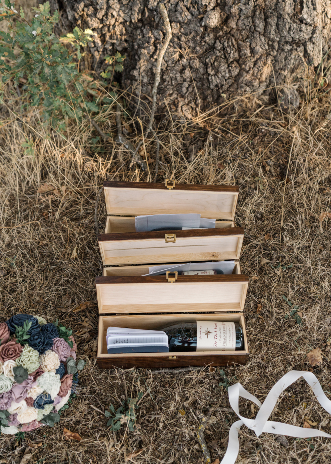 bottles of wedding wine in provence