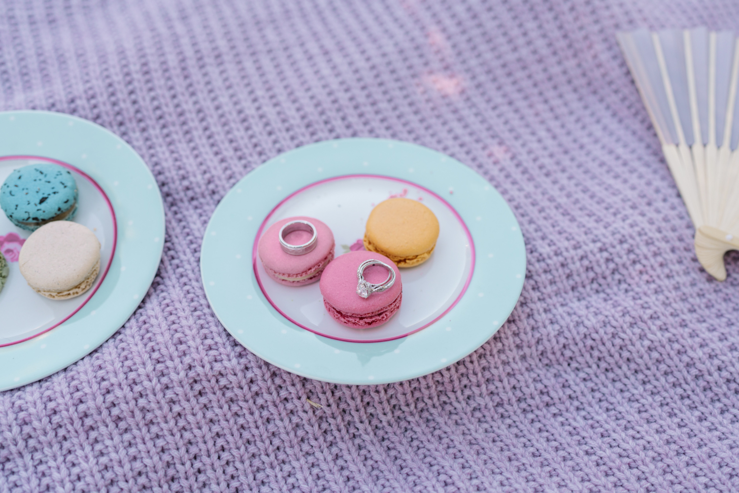 macaroons with wedding rings