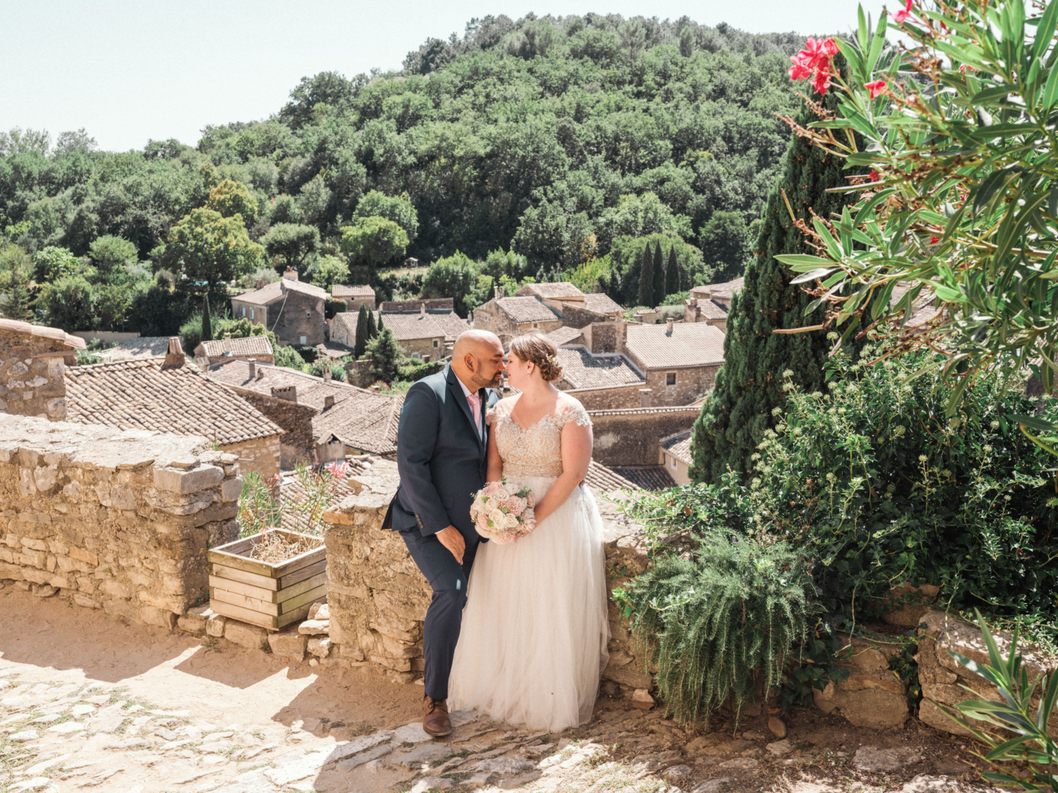 newlyweds gaze at each other in saint montan