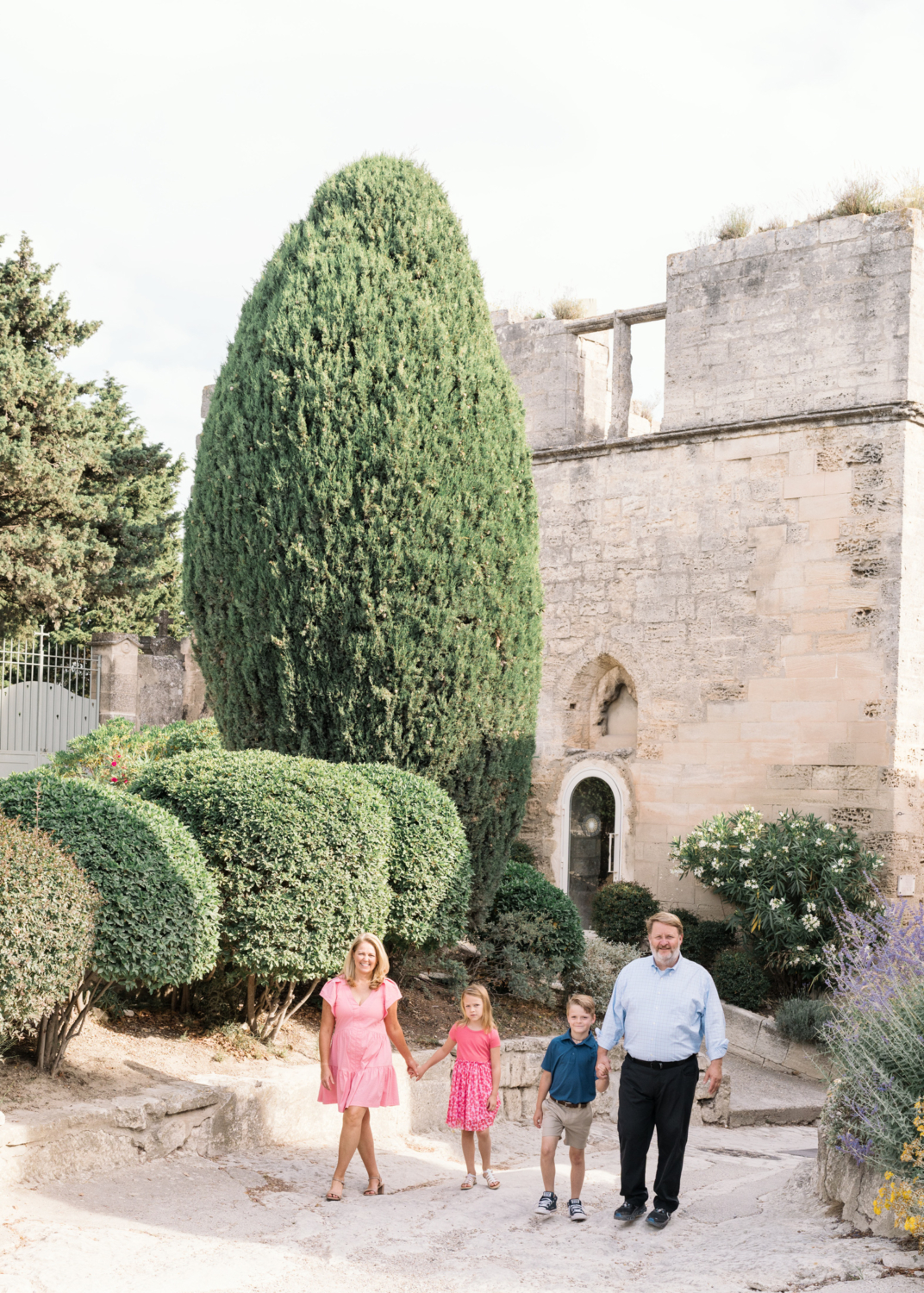 cute family walks in the ancient city of les baux de provence france