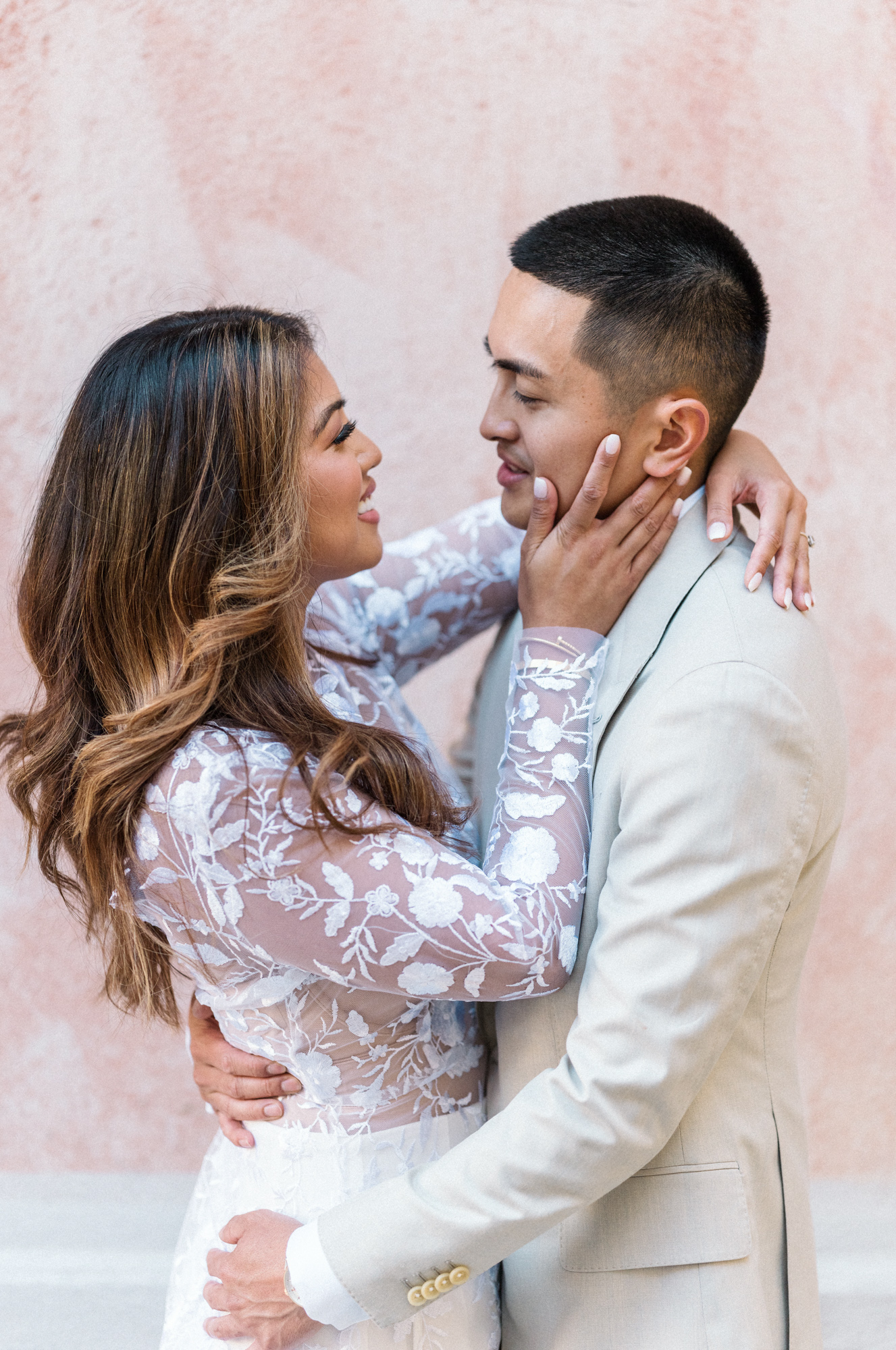 loving couple embrace in nice france