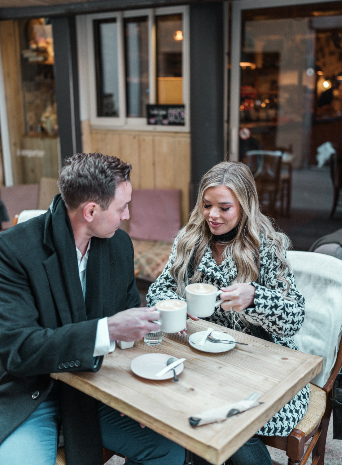 couple drinks coffee in nice france