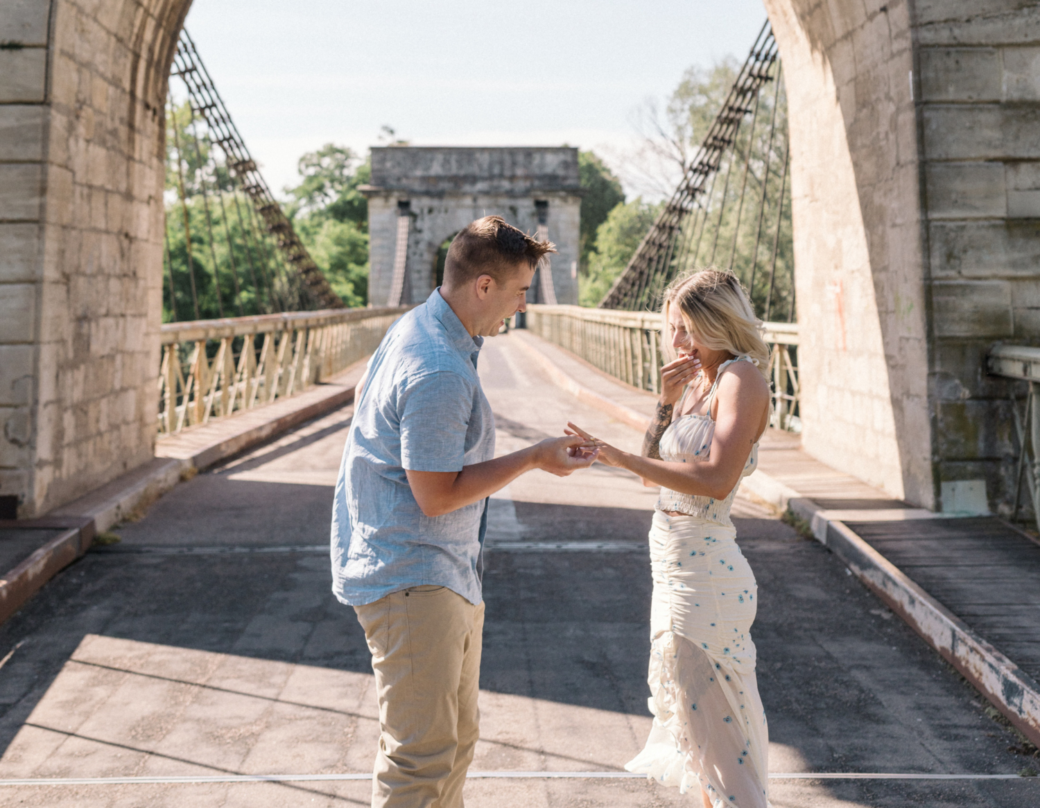 woman tries on engagement ring for first time in arles france