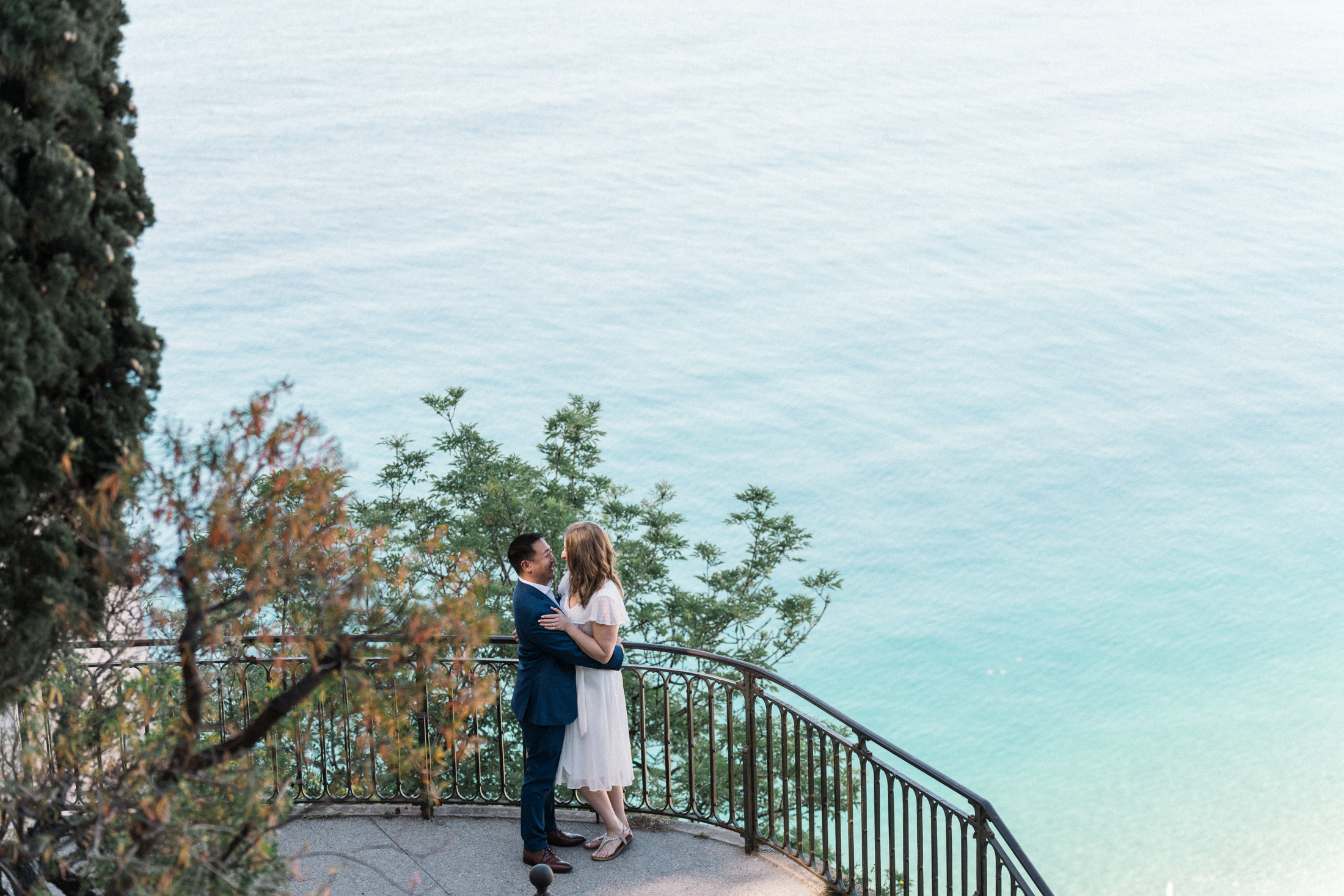 newly engaged couple in nice, france