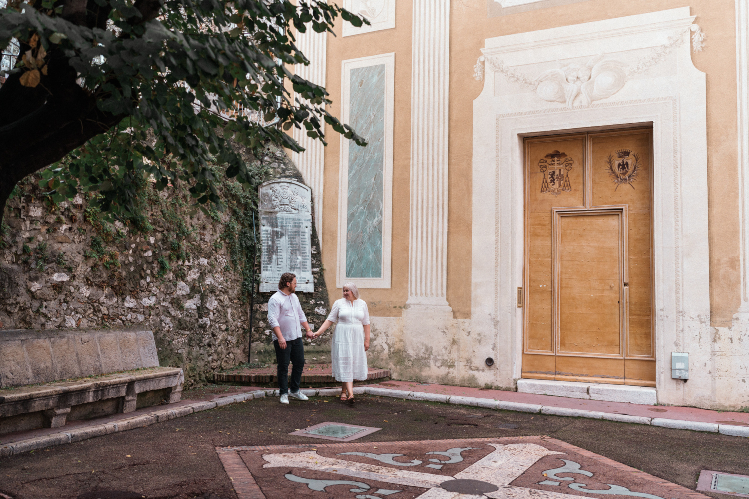 cute couple take stroll in nice france