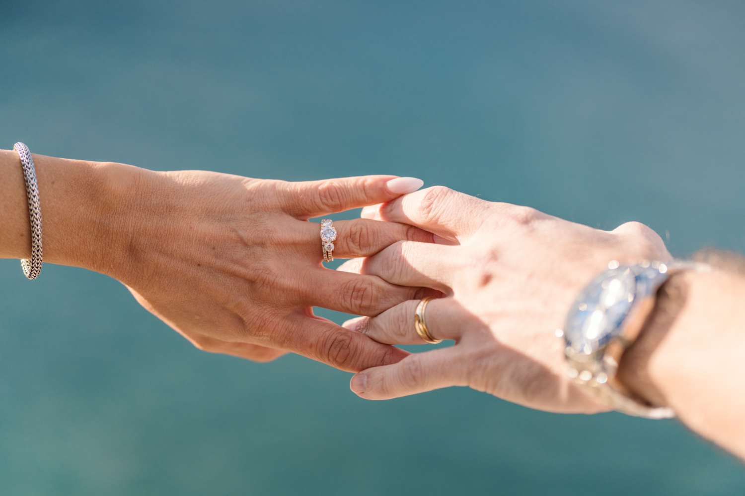 newlyweds show off their wedding rings in nice france