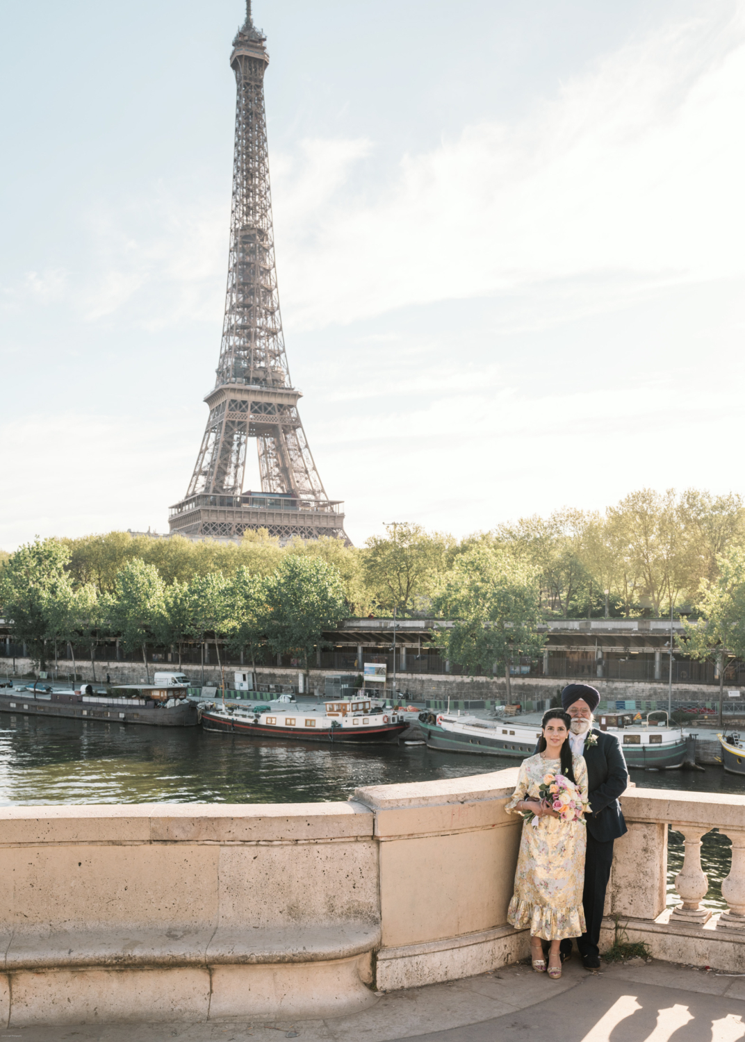 mature indian couple celebrate anniversary with paris photoshoot with view of eiffel tower