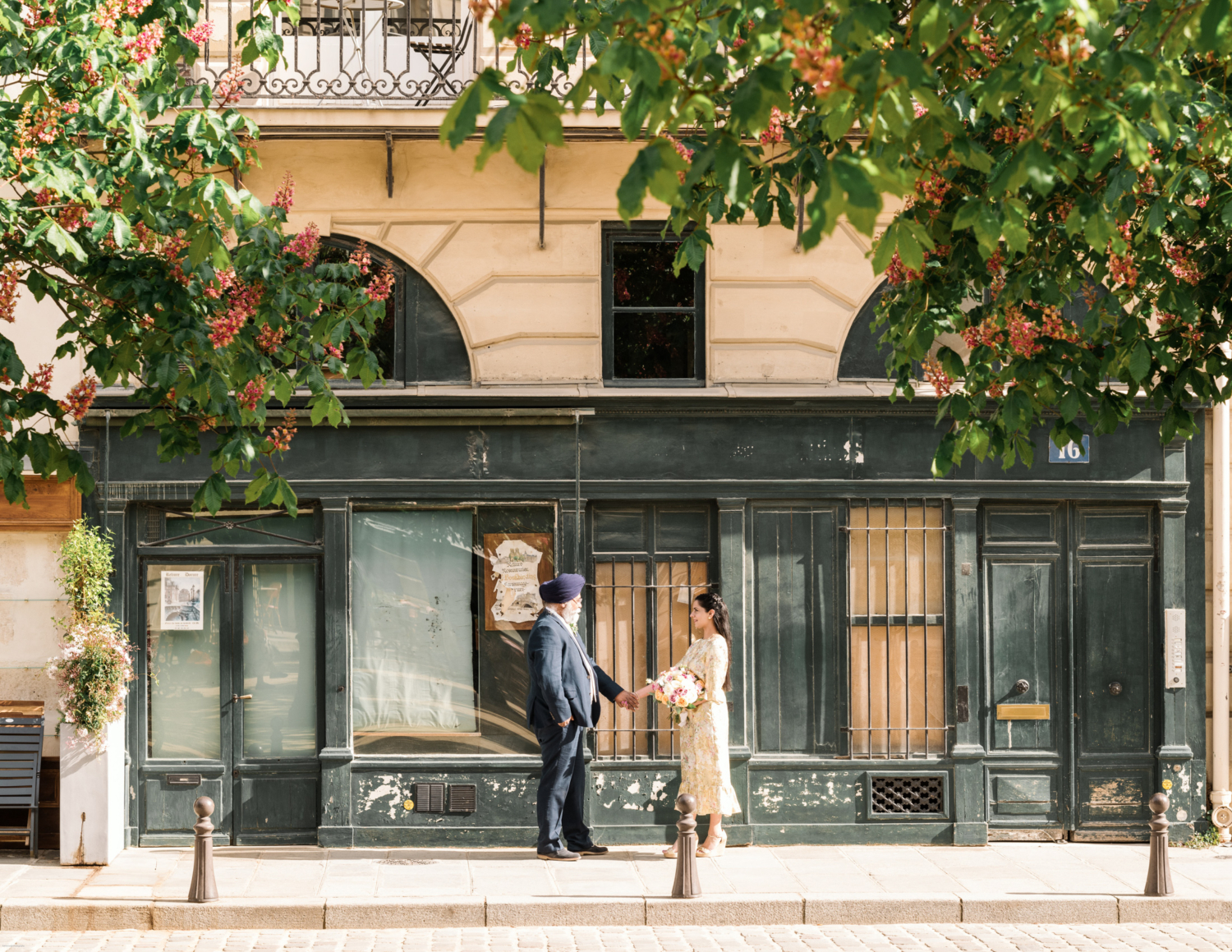 mature indian couple photoshoot in paris with cute architecture