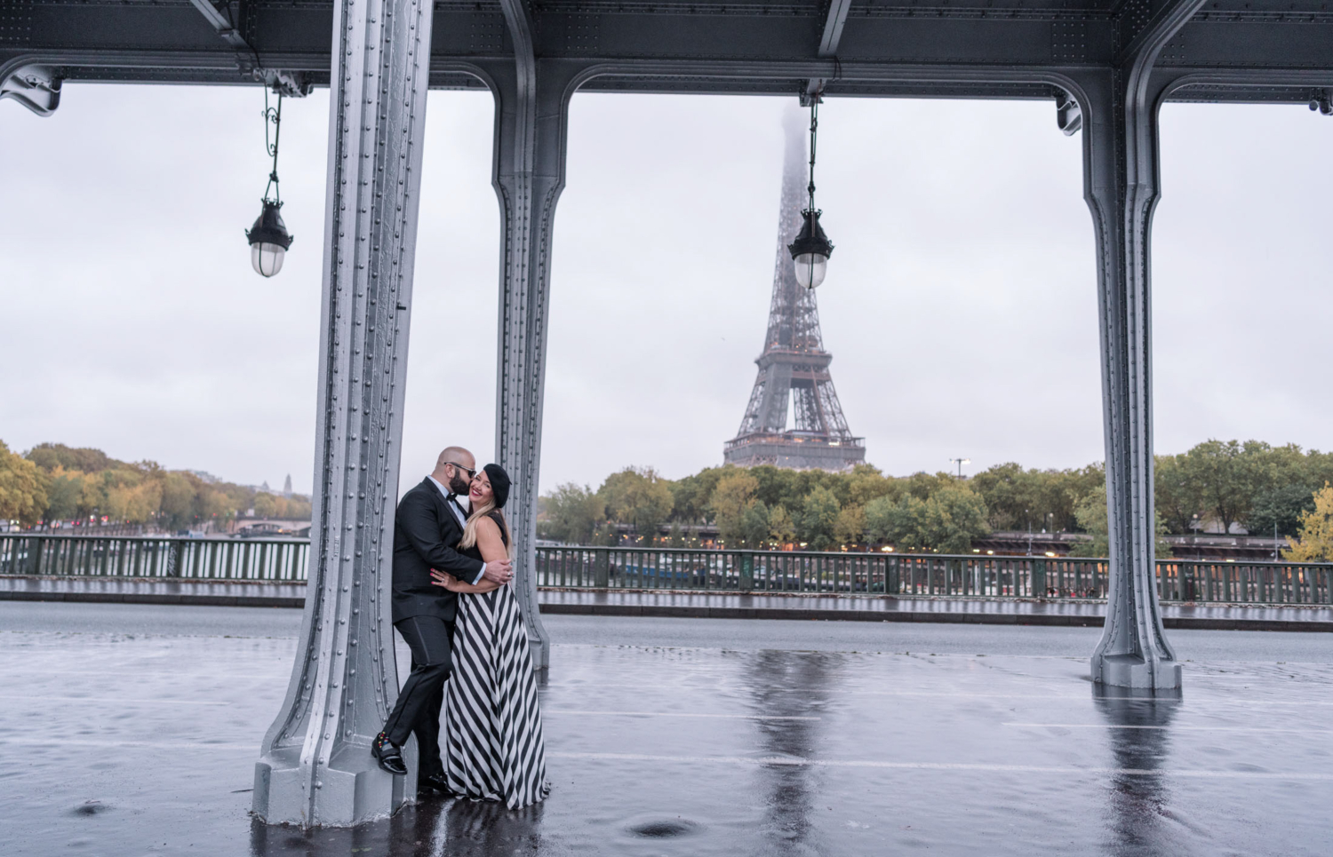 cute mature couple have fun on their anniversary photoshoot in paris