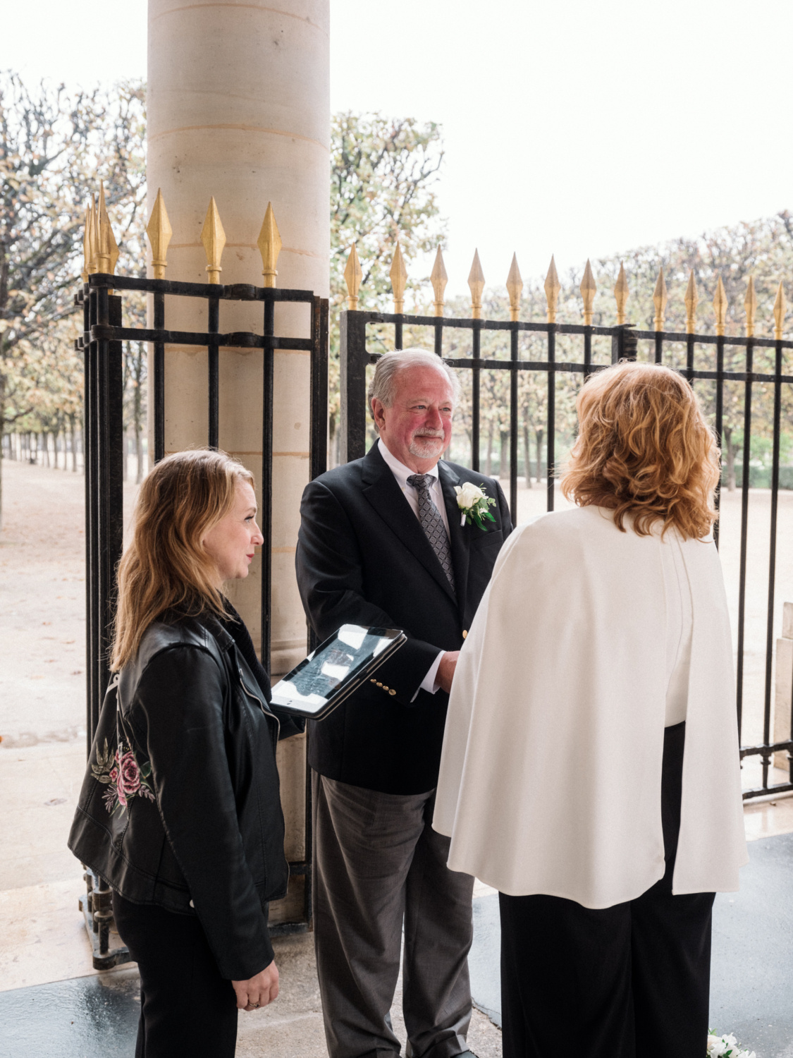 mature couple wedding in paris france at palais royal