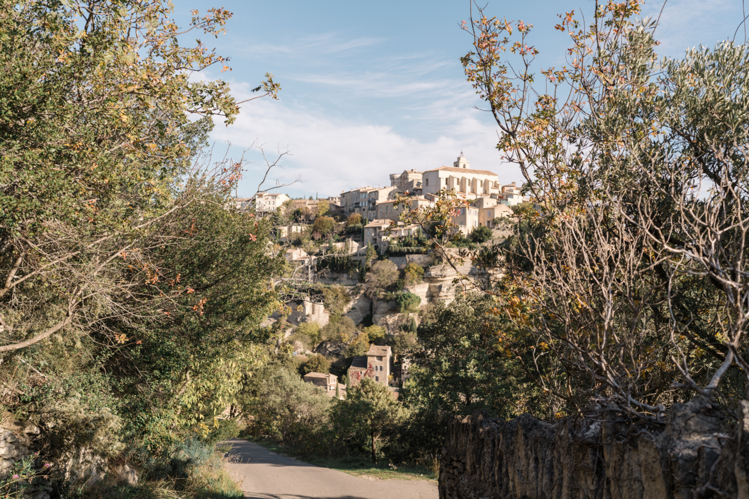 beautiful view of gordes france in autumn