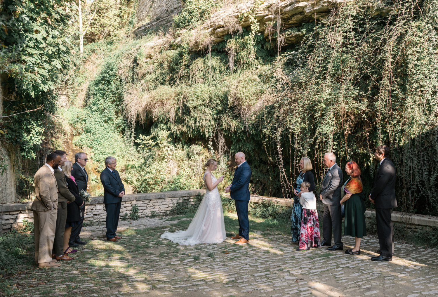 bride reads vows to groom during destination wedding in gordes france provence