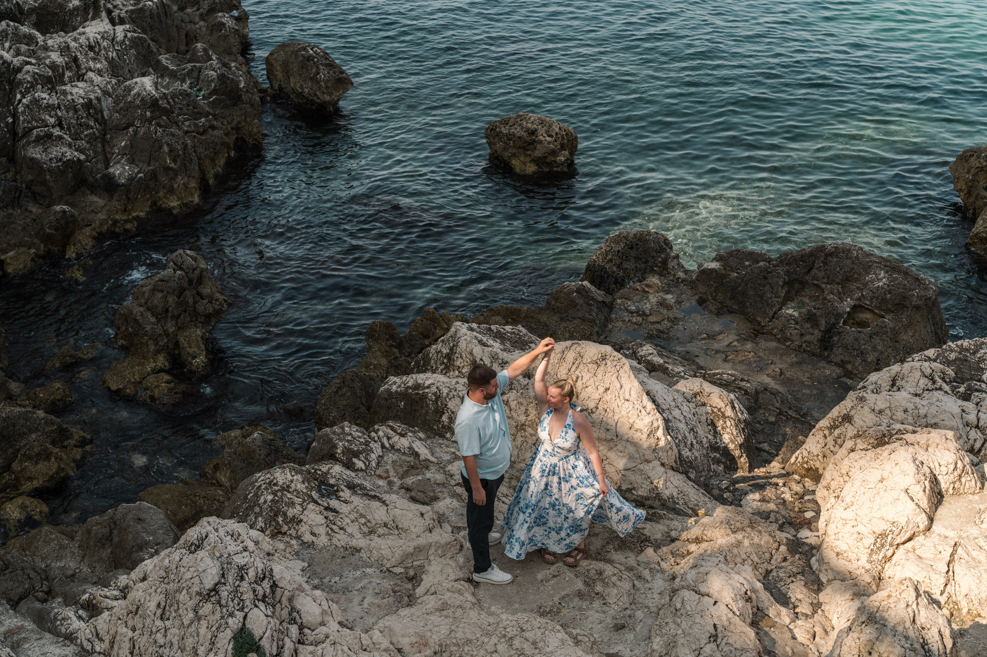man and woman dance in nice france