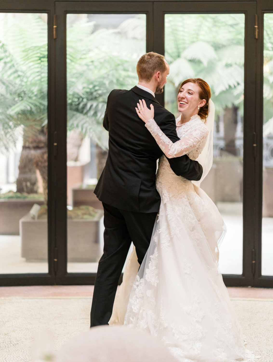 bride and groom's first dance at the peninsula paris hotel