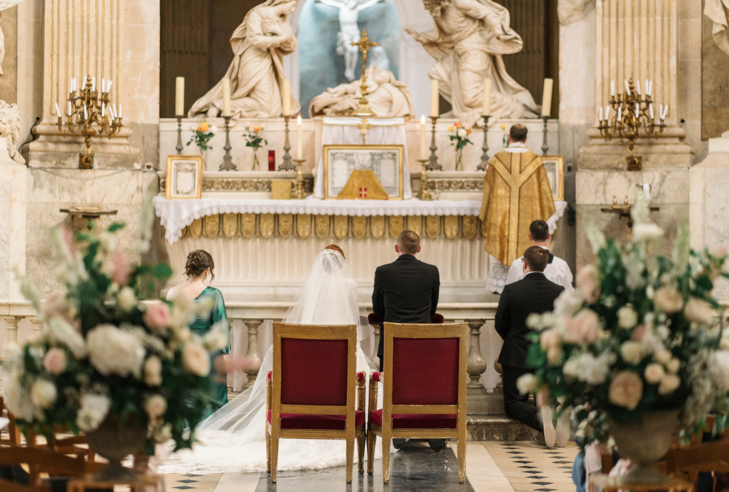 wedding ceremony at eglise saint roch in paris