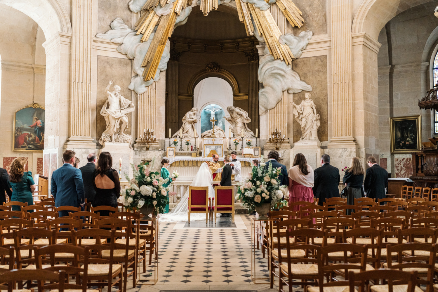wedding ceremony at eglise saint roch in paris