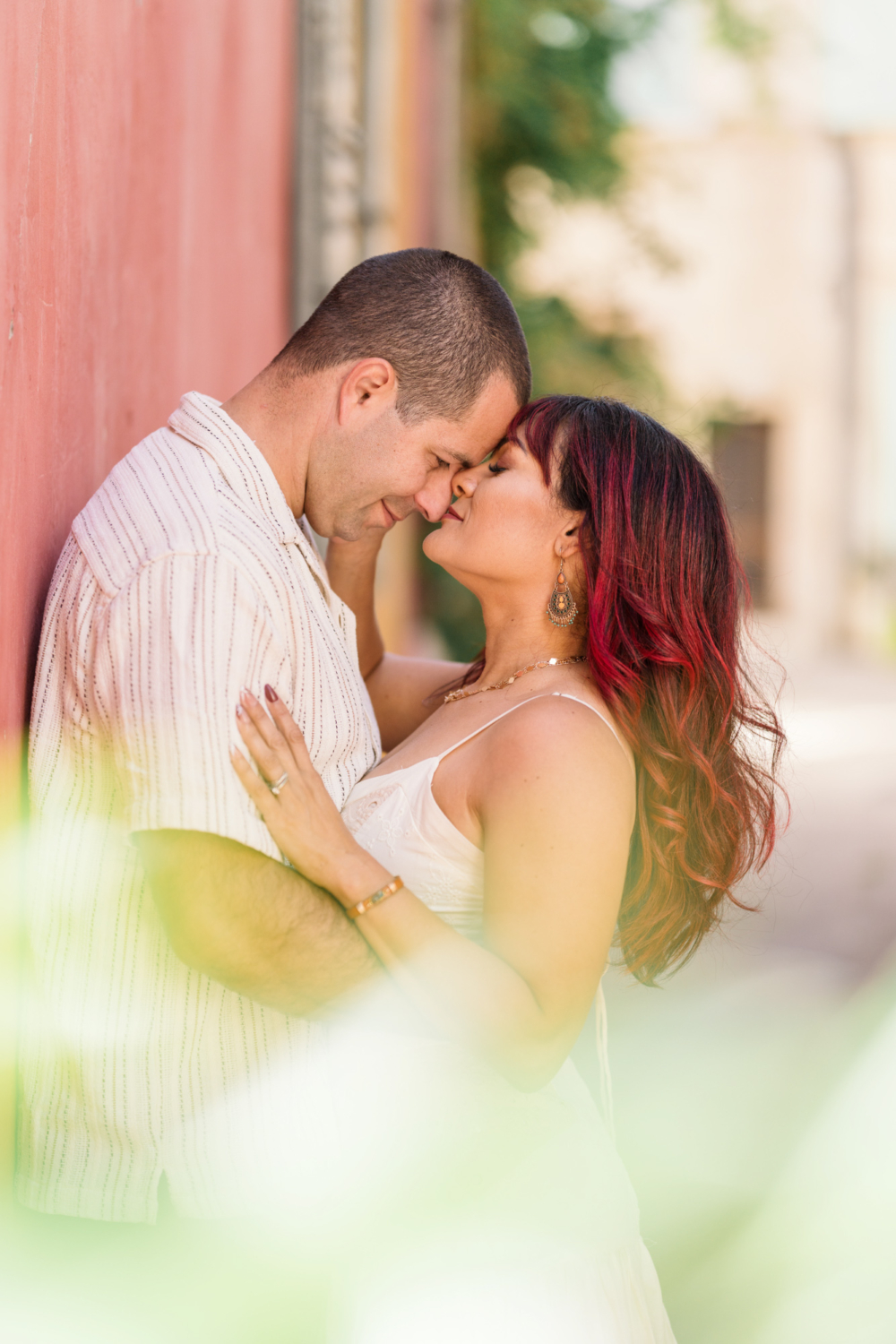 gorgeous couple embrace passionately in arles france