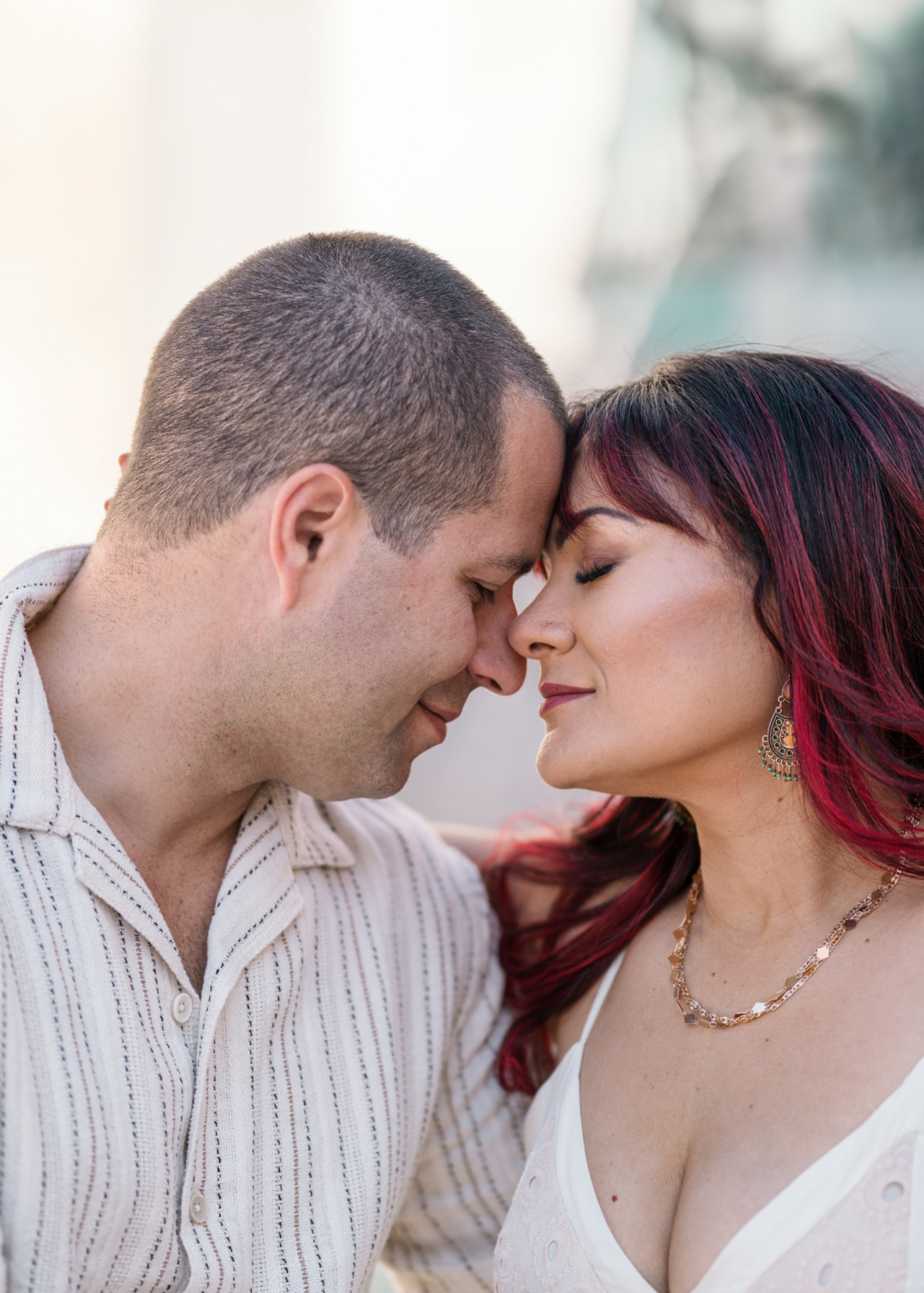 beautiful couple embrace in arles france