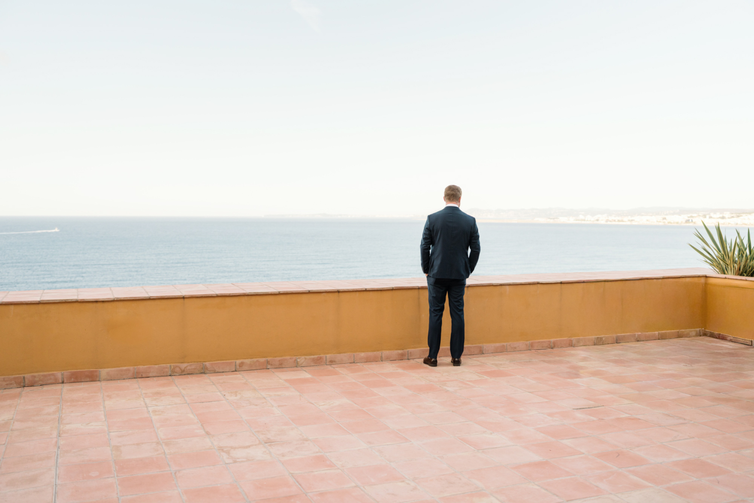 groom waits for bride in nice france