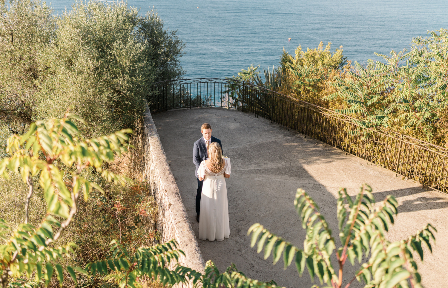 bride and groom have elopement ceremony in nice france