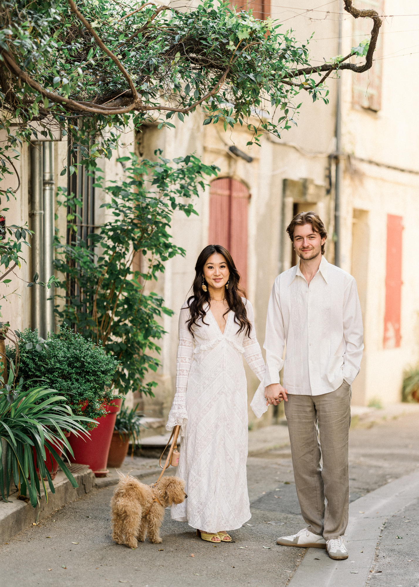 karina leigh - engagement photo session in arles, france with poodle