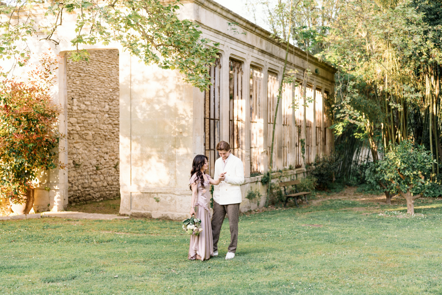 surprise engagement at chateau des alpilles in provence france