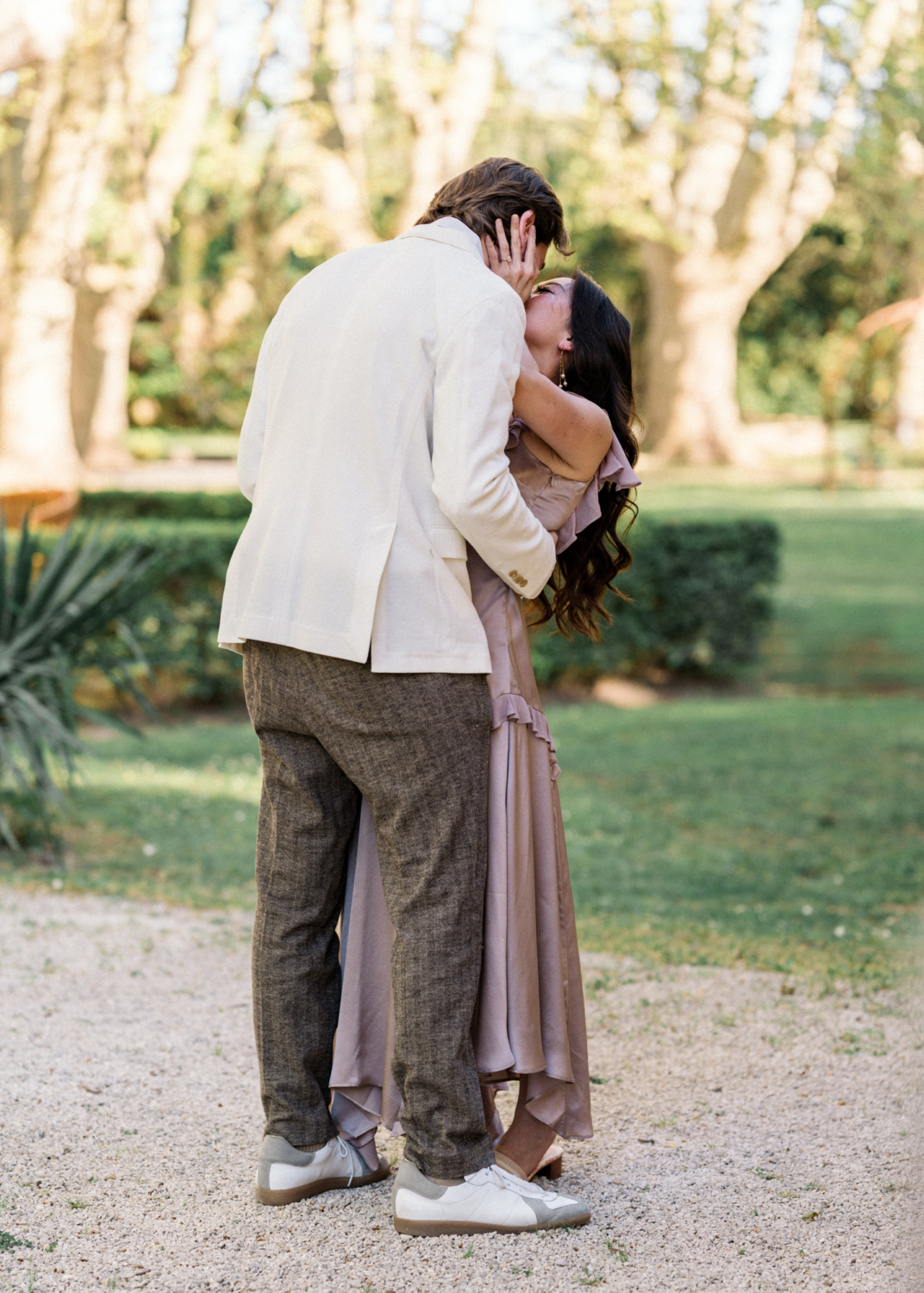 surprise engagement at chateau des alpilles in provence france