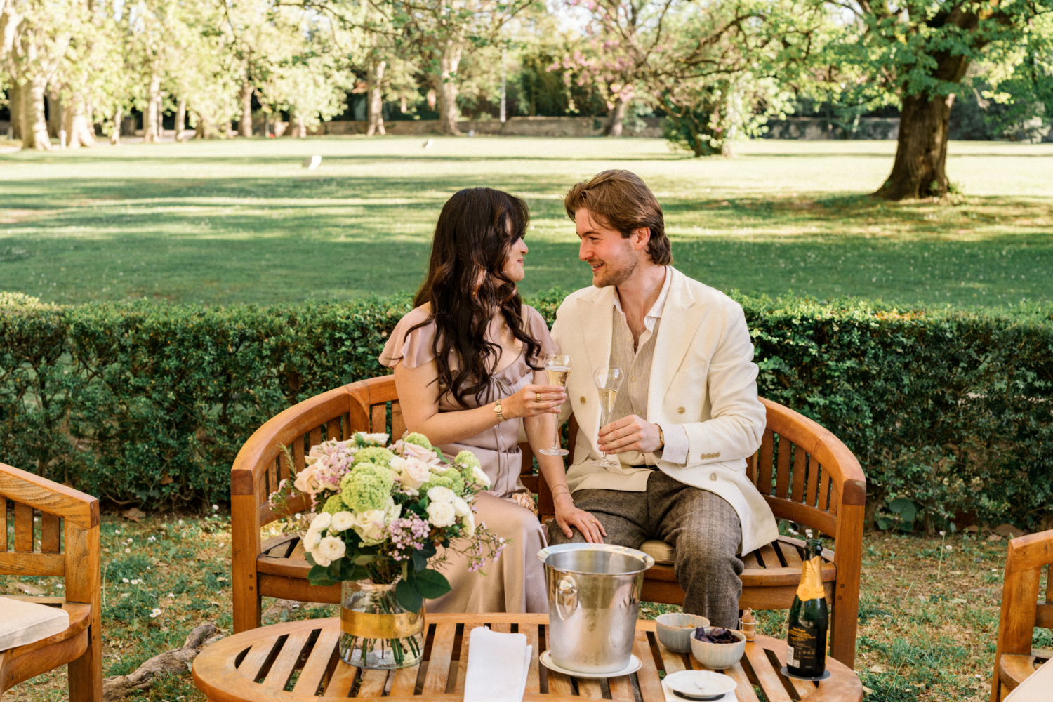 surprise engagement at chateau des alpilles in provence france