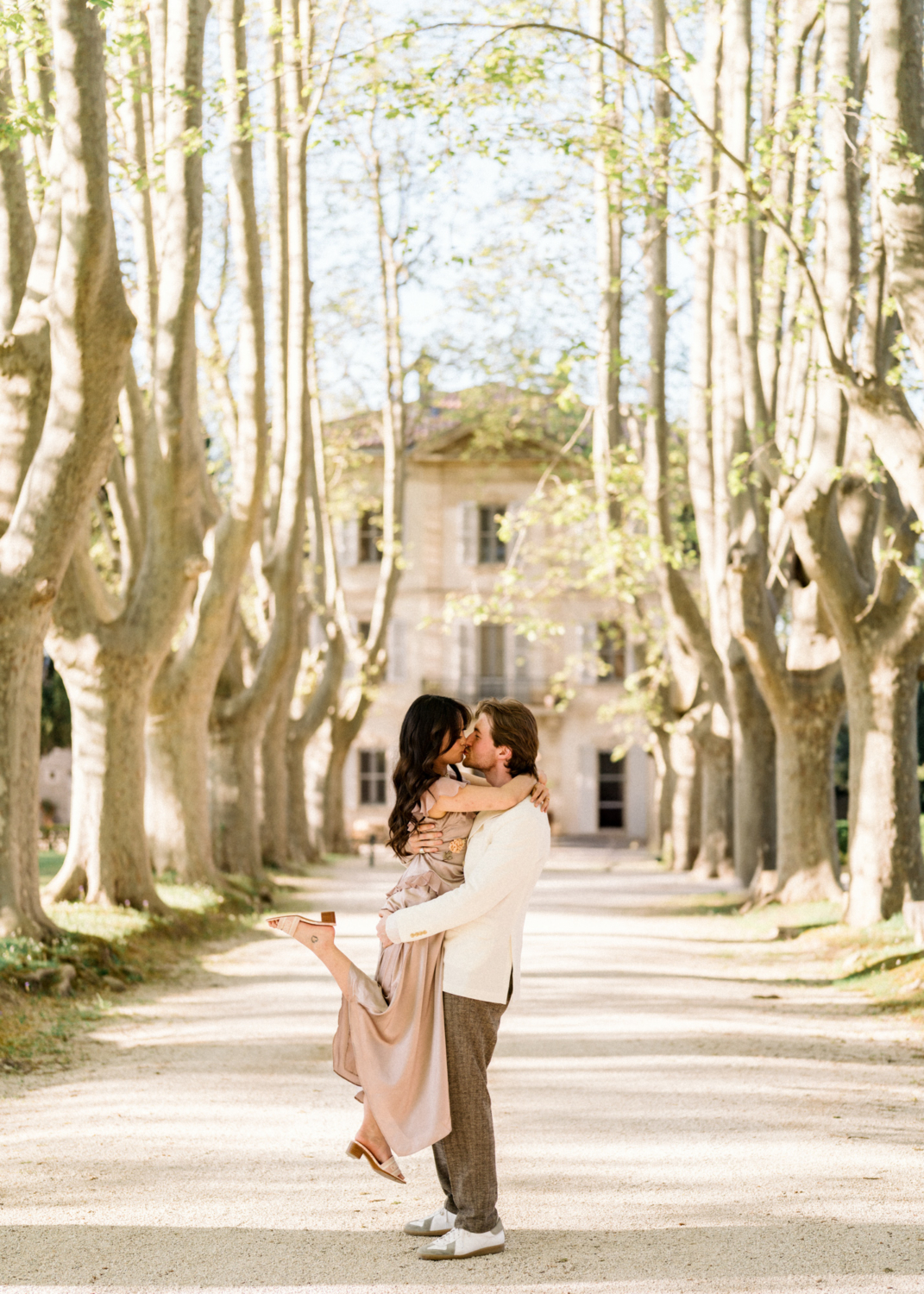 surprise engagement at chateau des alpilles in provence france