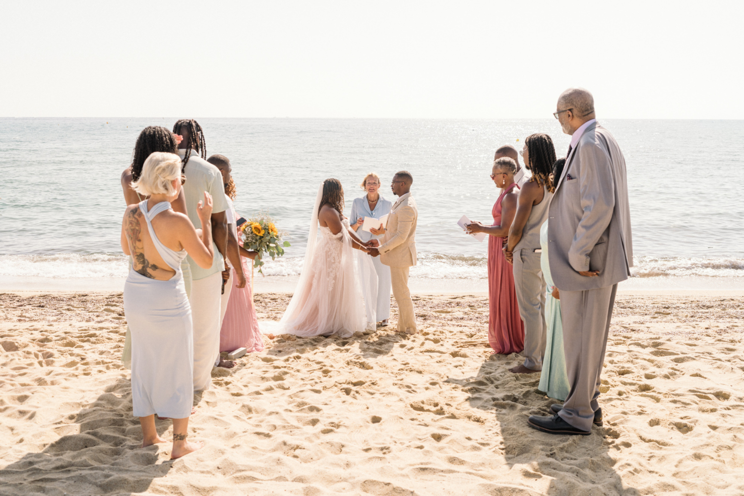 wedding elopement in saint tropez on beach