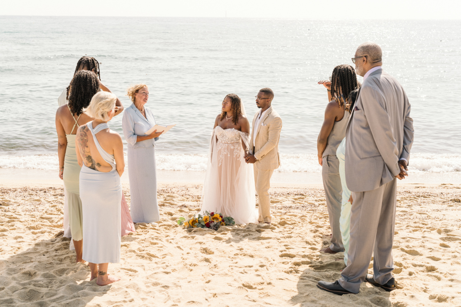 wedding ceremony on the beach in saint tropez
