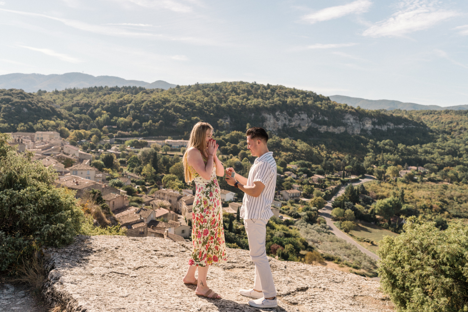 surprise proposal in saignon, provence, france